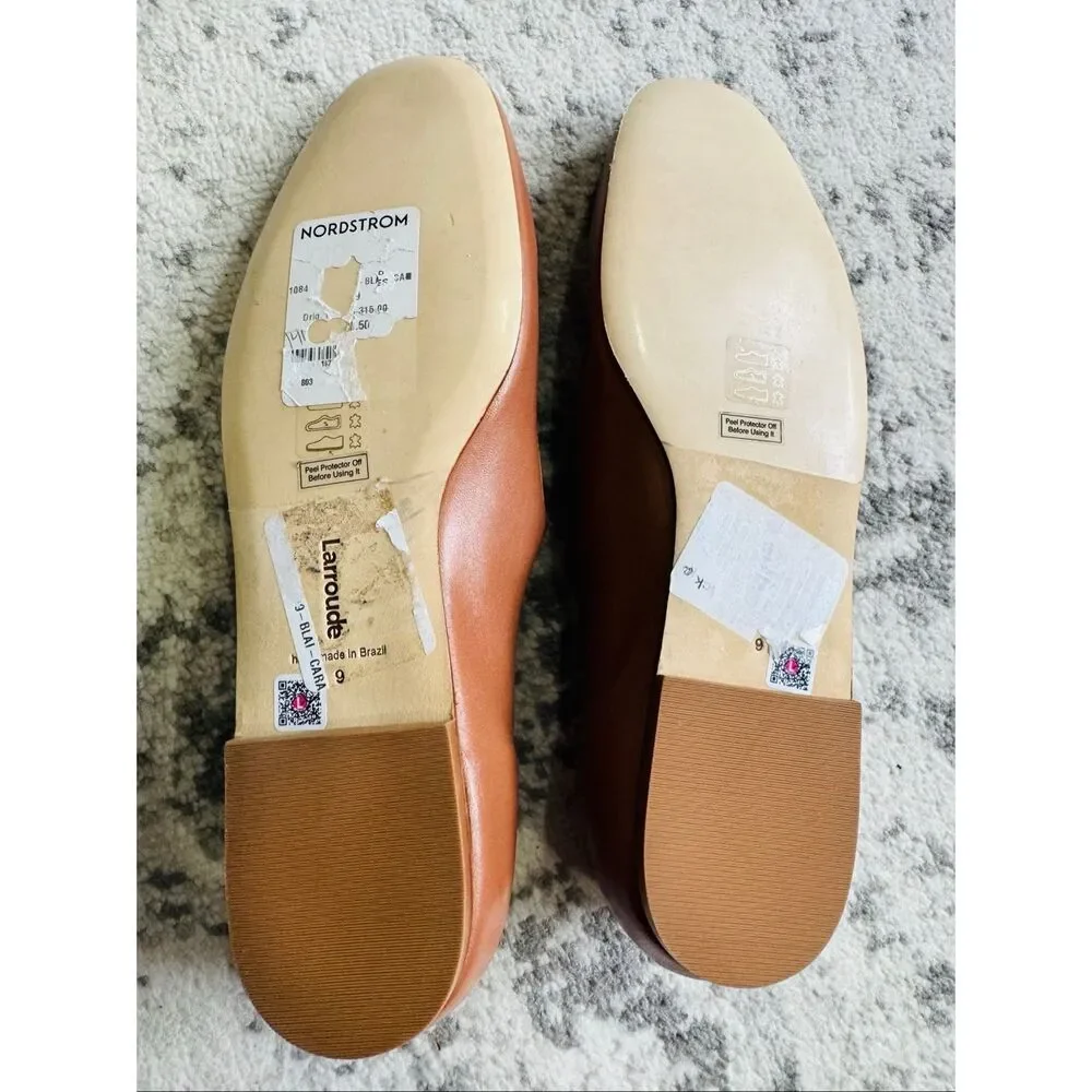 Larroudé Blair Leather Caramel Mary Jane Ballet Flat - Picture 5 of 7